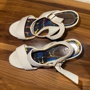 Madden Girl White and Multicolor Sandals